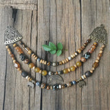 Ethnic Beads Necklace Slavic Viking Moon Brooch Necklace Viking Warriors