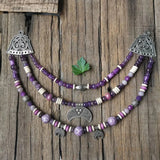 Ethnic Beads Necklace Slavic Viking Moon Brooch Necklace Viking Warriors