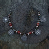 Ethnic Beads Necklace Slavic Viking Moon Brooch Necklace Viking Warriors