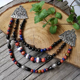 Ethnic Stone,Red Mookaite,Black Onyx Necklace Necklaces Viking Warriors