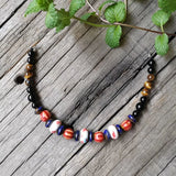 Ethnic Stone,Red Mookaite,Black Onyx Necklace Necklaces Viking Warriors