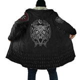 Fenrir Wolf Fleece Hooded Cloak Cloak Viking Warriors