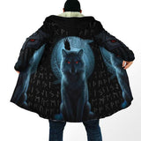 Fenrir Wolf Fleece Hooded Cloak Cloak Viking Warriors