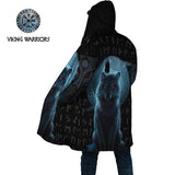 Fenrir Wolf Fleece Hooded Cloak Cloak Viking Warriors