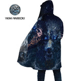 Fenrir Wolf Fleece Hooded Cloak Cloak Viking Warriors