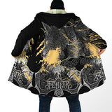 Fenrir Wolf Fleece Hooded Cloak Cloak Viking Warriors