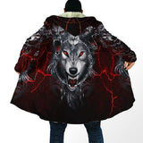 Fenrir Wolf Fleece Hooded Cloak Cloak Viking Warriors