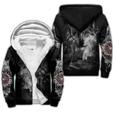 Fenrir Wolf Fleece Jacket zip hoodie Viking Warriors