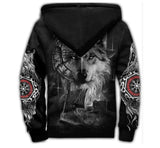 Fenrir Wolf Fleece Jacket zip hoodie Viking Warriors