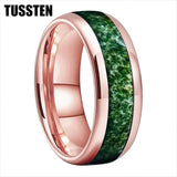 Green Moss Agate Inlay Tungsten Carbide Wedding Band rings Viking Warriors