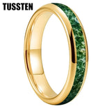 Green Moss Agate Inlay Tungsten Carbide Wedding Band rings Viking Warriors