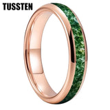 Green Moss Agate Inlay Tungsten Carbide Wedding Band rings Viking Warriors