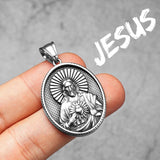 Jesus Heart Cross Christian Amulet Necklaces necklace Viking Warriors