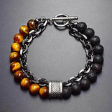 Lava Stone and Chain Bracelet Bracelets Viking Warriors