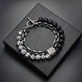 Lava Stone and Chain Bracelet Bracelets Viking Warriors