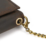 Leather Trifold Wallet with Chain wallet Viking Warriors