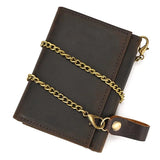 Leather Trifold Wallet with Chain wallet Viking Warriors
