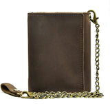 Leather Trifold Wallet with Chain wallet Viking Warriors