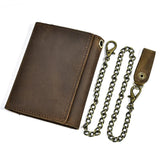 Leather Trifold Wallet with Chain wallet Viking Warriors