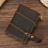 Leather Trifold Wallet with Chain wallet Viking Warriors