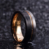 Leif Erikson Rose Gold Men - Women Tungsten Ring Rings Viking Warriors