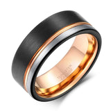 Leif Erikson Rose Gold Men - Women Tungsten Ring Rings Viking Warriors