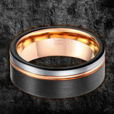 Leif Erikson Rose Gold Men - Women Tungsten Ring Rings Viking Warriors