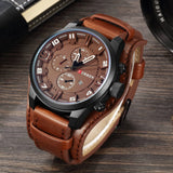 Luxury Mens Watches with Leather Strap Watches Viking Warriors