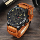 Luxury Mens Watches with Leather Strap Watches Viking Warriors