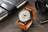 Luxury Mens Watches with Leather Strap Watches Viking Warriors