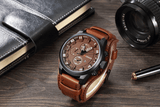 Luxury Mens Watches with Leather Strap Watches Viking Warriors