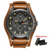 Luxury Mens Watches with Leather Strap Watches Viking Warriors