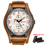 Luxury Mens Watches with Leather Strap Watches Viking Warriors