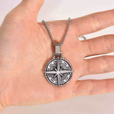 Men's Compass Necklace Viking Warriors