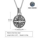 Men's Compass Necklace Viking Warriors