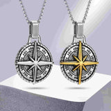 Men's Compass Necklace Viking Warriors