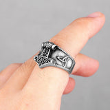 Mjolnir Thor's Hammer Celtic Knot Ring Rings Viking Warriors
