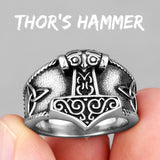 Mjolnir Thor's Hammer Celtic Knot Ring Rings Viking Warriors