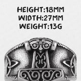 Mjolnir Thor's Hammer Celtic Knot Ring Rings Viking Warriors
