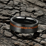 Myrkviðr Black Forest Tungsten  Wooden  Ring Rings Viking Warriors