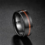 Myrkviðr Black Forest Tungsten  Wooden  Ring Rings Viking Warriors