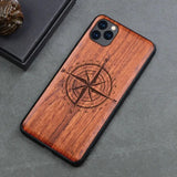Natural Wood Case For iPhone 14 Pro 11 12 XR XS 15 Pro Max Mobile Phone Cases Viking Warriors