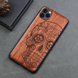 Natural Wood Case For iPhone 14 Pro 11 12 XR XS 15 Pro Max Mobile Phone Cases Viking Warriors