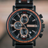 Nordic Sunrise Wooden Chronograph Wristwatch Watches Viking Warriors