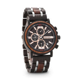 Nordic Sunrise Wooden Chronograph Wristwatch Watches Viking Warriors