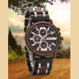 Nordic Sunrise Wooden Chronograph Wristwatch Watches Viking Warriors