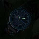 Norse Blue Wooden Chronograph Wristwatch Watches Viking Warriors