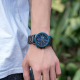 Norse Blue Wooden Chronograph Wristwatch Watches Viking Warriors