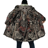 Norse Mythology Viking Hooded Cloak for Men - Authentic Overcoat for Cosplay & Winter Coats & Jackets Viking Warriors