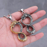 Norse Viking Dragon Necklace Ouroboros Pendant Necklaces Viking Warriors